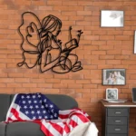 Home Decor Metal Sign Floral Female Reading 1