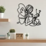 Home Decor Metal Sign Floral Female Reading 1