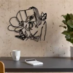 Home Decor Metal Sign Floral Girl Reading Book 1