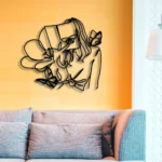 Home Decor Metal Sign Floral Girl Reading Book 1