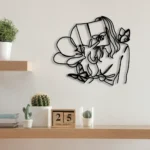 Home Decor Metal Sign Floral Girl Reading Book 1