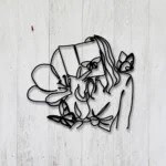 Home Decor Metal Sign Floral Girl Reading Book 1