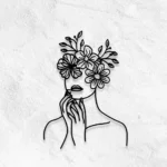 Home Decor Metal Sign Floral Woman 1