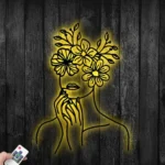 Home Decor Metal Sign Floral Woman 1