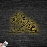 Home Decor Metal Sign Floral Women Reading A Book 1