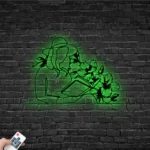 Home Decor Metal Sign Floral Women Reading A Book 1