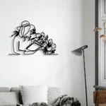 Home Decor Metal Sign Floral Women Reading A Book 1