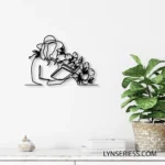 Home Decor Metal Sign Floral Women Reading A Book 1