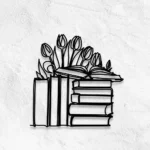 Home Decor Metal Sign Flower And Book Nook 1