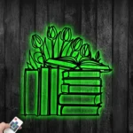 Home Decor Metal Sign Flower And Book Nook 1
