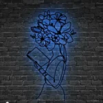 Home Decor Metal Sign Flower Girl Read Book 1