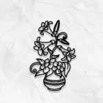 Home Decor Metal Sign Flowers In Pot 1