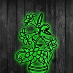 Home Decor Metal Sign Flowers In Pot 1