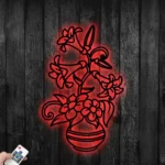 Home Decor Metal Sign Flowers In Pot 1