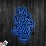 Home Decor Metal Sign Flowers In Pot 1