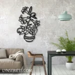Home Decor Metal Sign Flowers In Pot 1