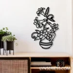 Home Decor Metal Sign Flowers In Pot 1