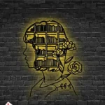 Home Decor Metal Sign Girl With Book Head 1