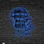 Home Decor Metal Sign Girl With Book Head 1