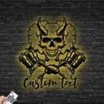 Home Decor Metal Sign Handcrafted Skull Art Ink Studio Machine 1