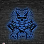 Home Decor Metal Sign Handcrafted Skull Art Ink Studio Machine 1