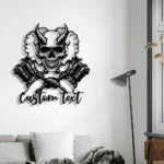 Home Decor Metal Sign Handcrafted Skull Art Ink Studio Machine 1