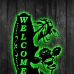 Home Decor Metal Sign Heifer Goat Farm Welcome 1