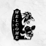 Home Decor Metal Sign Heifer Goat Farm Welcome 1