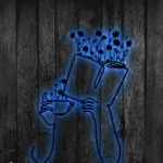 Home Decor Metal Sign Java Flower Book Reading Line Art 1