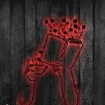 Home Decor Metal Sign Java Flower Book Reading Line Art 1