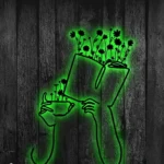 Home Decor Metal Sign Java Flower Book Reading Line Art 1