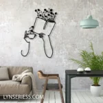 Home Decor Metal Sign Java Flower Book Reading Line Art 1