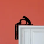 Home Decor Metal Sign Labrador Retriever And Short Hair Wiener Dog 1