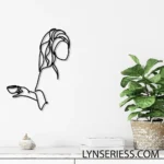 Home Decor Metal Sign Lady With Coffee 1