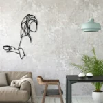 Home Decor Metal Sign Lady With Coffee 1