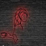 Home Decor Metal Sign Lady With Coffee 1