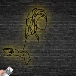 Home Decor Metal Sign Lady With Coffee 1