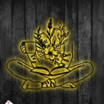 Home Decor Metal Sign Latte Flower Book Reading Line Art 1