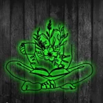 Home Decor Metal Sign Latte Flower Book Reading Line Art 1