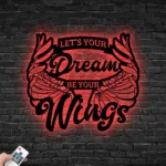 Home Decor Metal Sign Let8217s Your Dream Be Your Wings 1