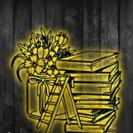 Home Decor Metal Sign Novel Nook Line Art 1