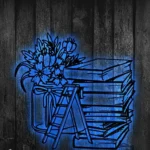 Home Decor Metal Sign Novel Nook Line Art 1