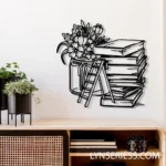 Home Decor Metal Sign Novel Nook Line Art 1