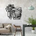 Home Decor Metal Sign Novel Nook Line Art 1