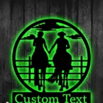 Home Decor Metal Sign Personalized Cowboy Cowgirl Couple 1