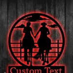 Home Decor Metal Sign Personalized Cowboy Cowgirl Couple 1