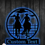 Home Decor Metal Sign Personalized Cowboy Cowgirl Couple 1