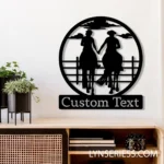 Home Decor Metal Sign Personalized Cowboy Cowgirl Couple 1