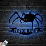 Home Decor Metal Sign Personalized Creepy Spiderweb Name 1