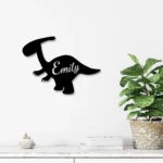 Home Decor Metal Sign Personalized Cute Baby Dinosaur 1